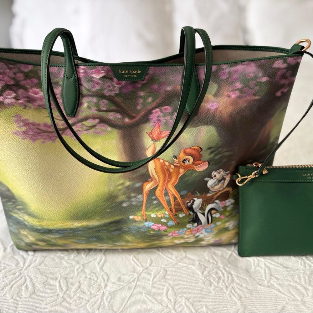 Kate Spade Forest Green Bambi Tote NWOT